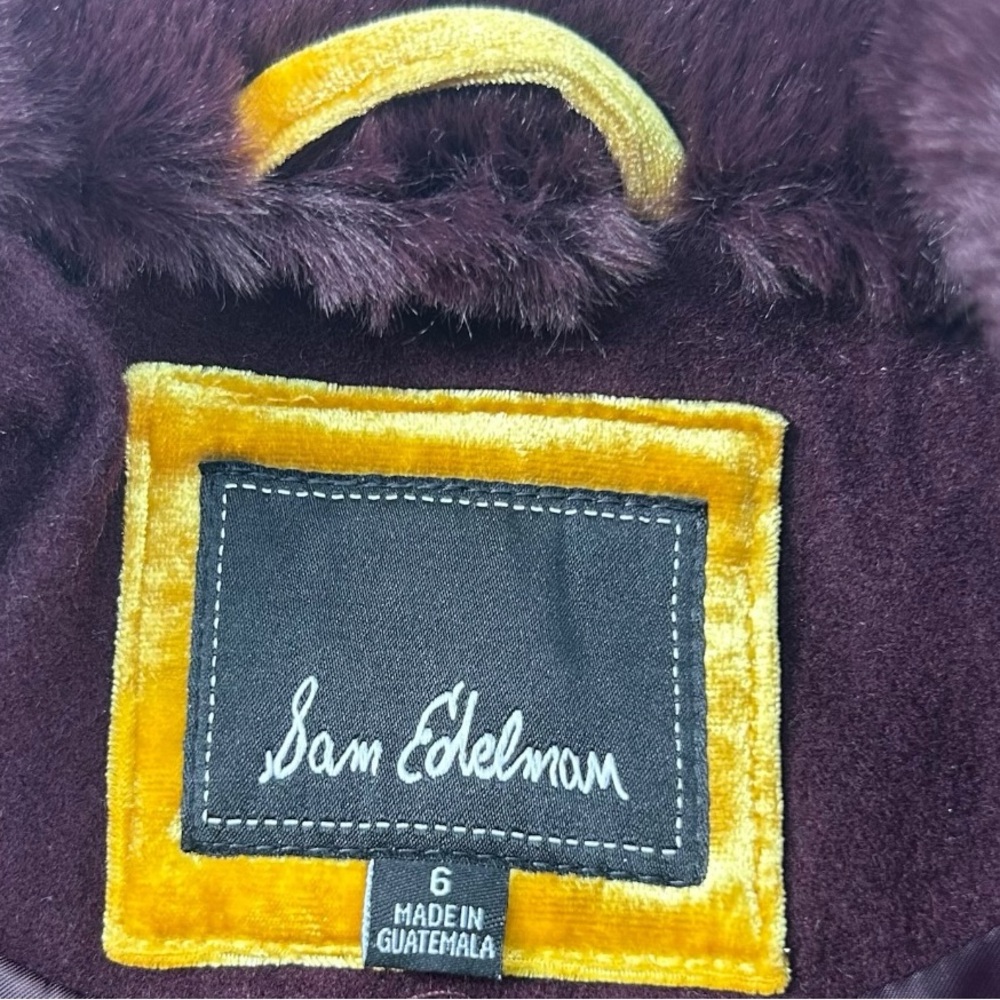 Sam Edelman Burgundy Wool Peacoat w/ Faux Fur Trim – Sz 6 | $360 Retail - Picture 12 of 13